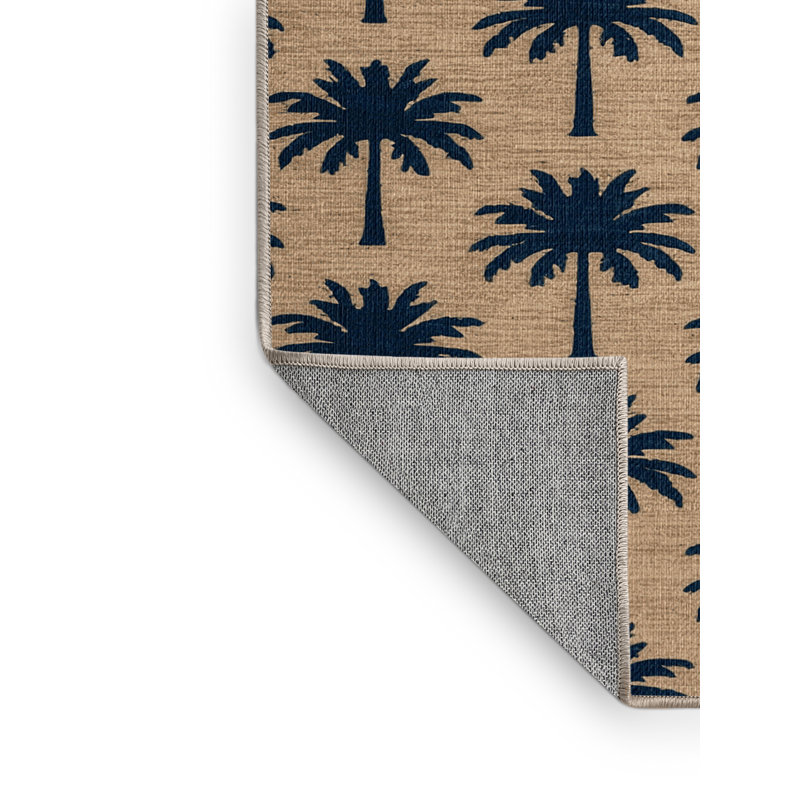  Tapis hawaïen lavable Palm Silhouettes, Rectangle 7 pi x 9 pi