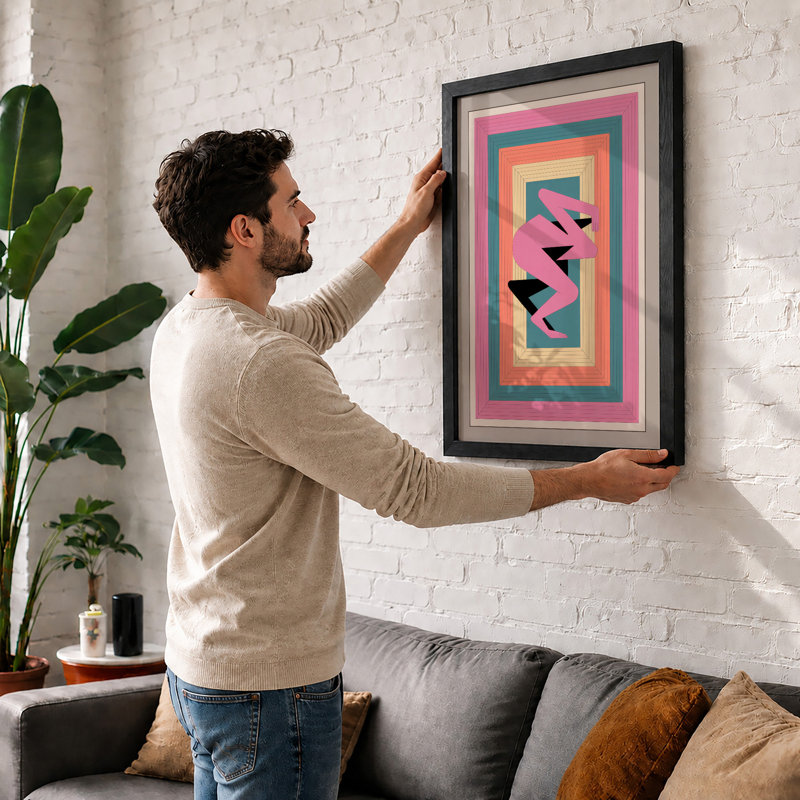 Nested Frames Geometric - Print, Oak, A4 - 29.7 x 21.0 cm