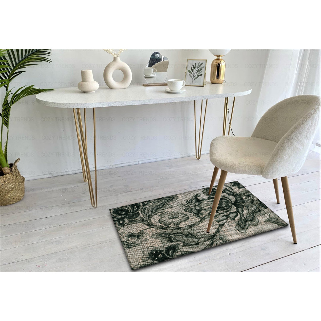 Arrianna Floral Anti-Fatigue Non-Skid Kitchen Mat Canora Grey