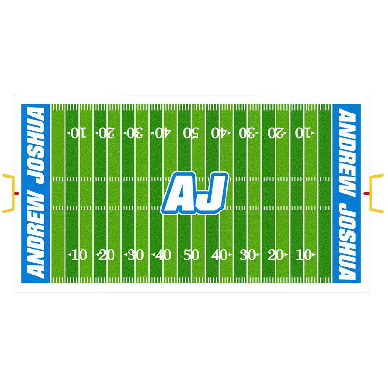 Adhésif décoratif champ de football personnalisé, 12 po x 24 po, Bleu ciel