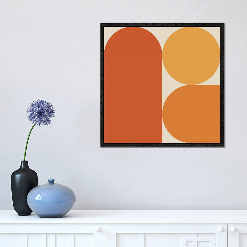 Retro VIIA - Print on Canvas, 45.72 cm H x 45.72 cm W, Black Framed