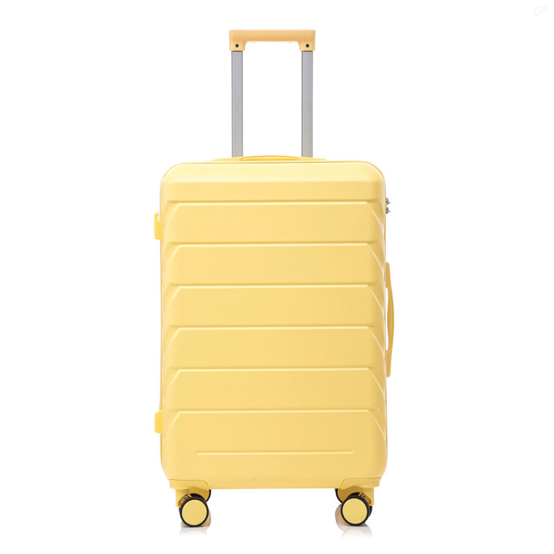 20 po / 24 po / 28 po 3 pièces / ensemble en valise à roulettes ABS, couleur assortie, avec serrure à combinaison (jaune)