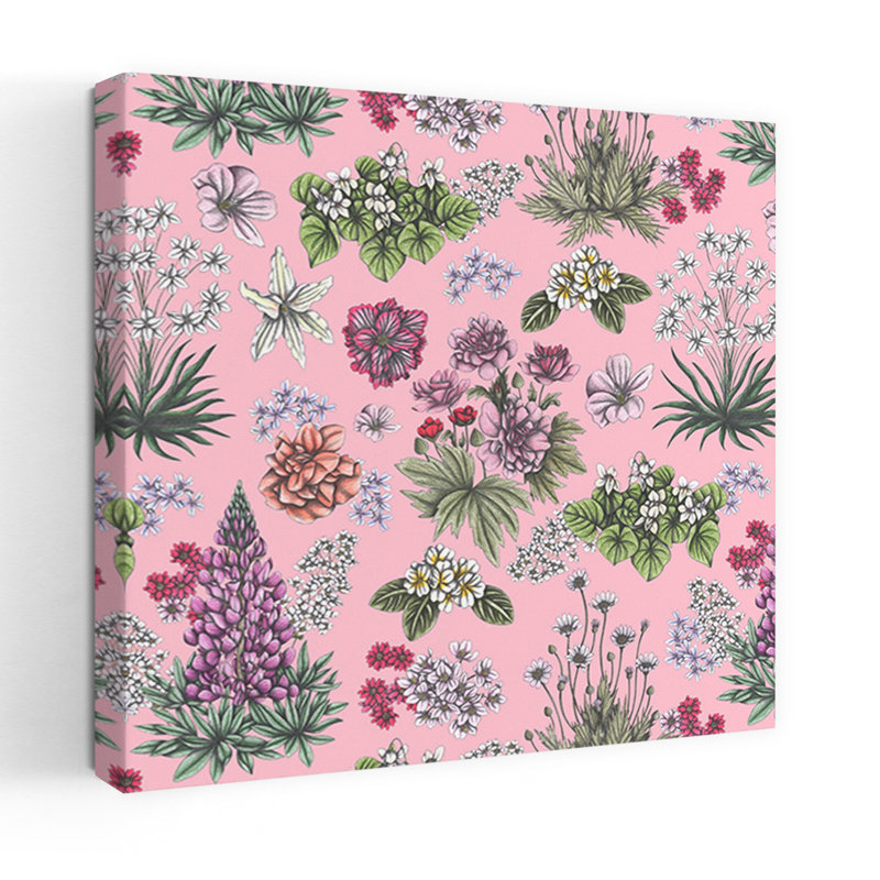 Art contemporain Art floral printanier, H 18 po x l 18 po