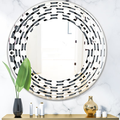 Monochrome Geometric Pattern XIV Mirror