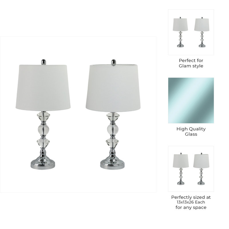 Ensemble de lampes de table élégamment conçues en argent, parfait pour une décoration chic