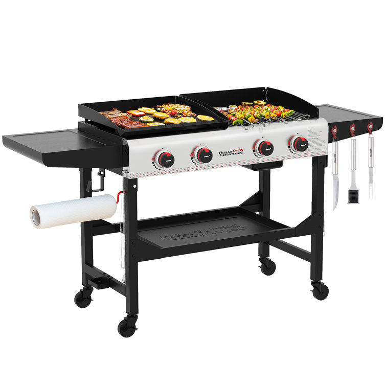 Royal Gourmet 4-Burner Liquid Propane Gas Grill Combo Griddle \u0026 Reviews |  Wayfair