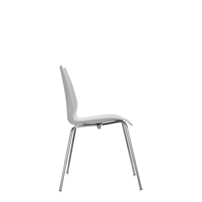 Maui Chair by Vico Magistretti, Zinc White, Chrome Steel