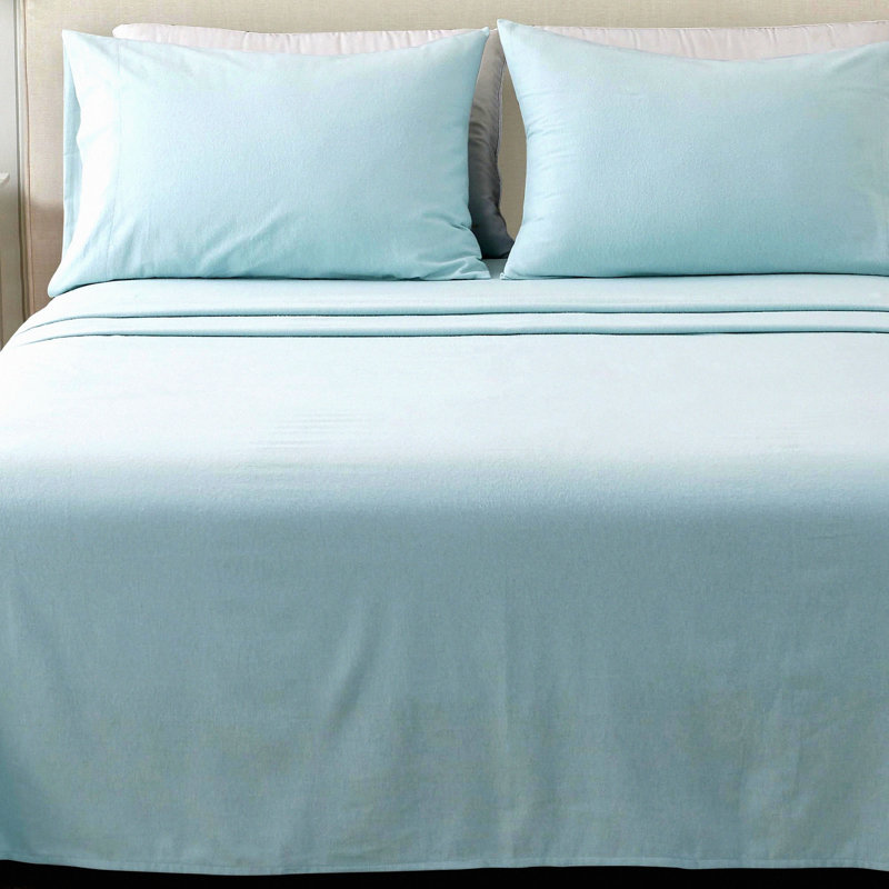 Cotton Percale Sheet Set - Deep Pocket Bedding Bundle with 4 Pieces: 1 Flat Sheet, 1 Fitted Sheet, 2 Pillowcases - Crisp, Cool, Strong Linens