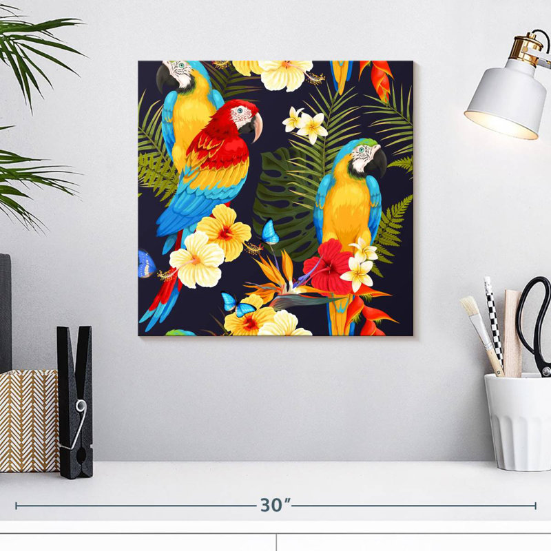 Brampt Macaw Trio, 16" H x 16" W