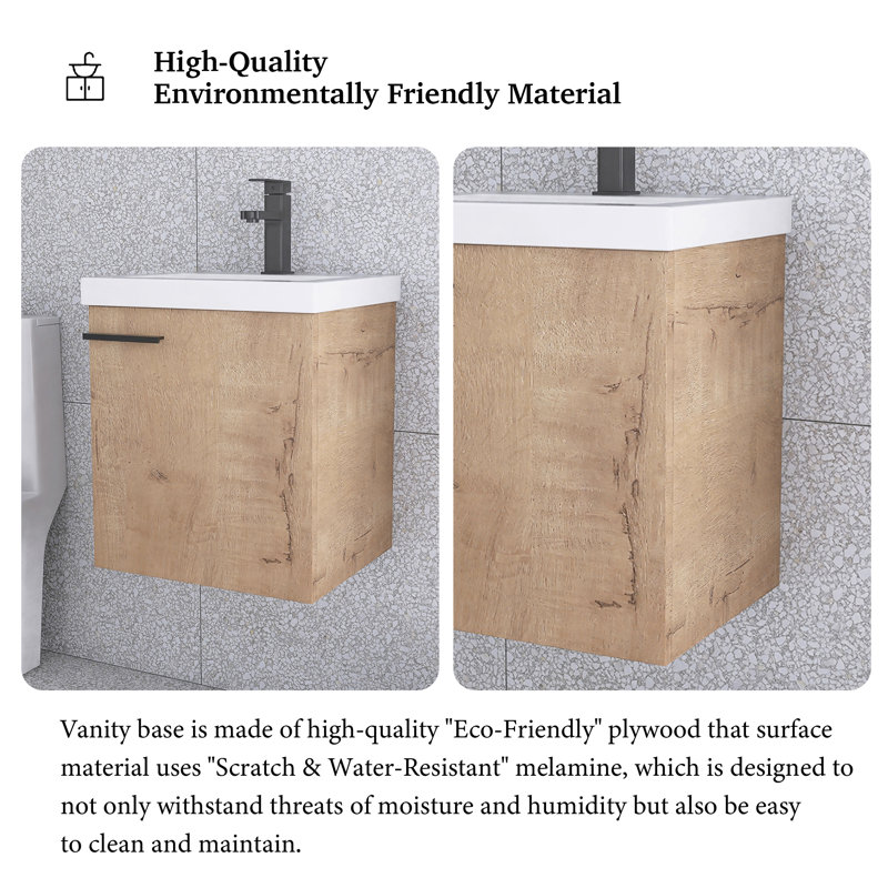 Ebern Designs Daegan 18'' Single Bathroom Vanity with Ceramic Top 