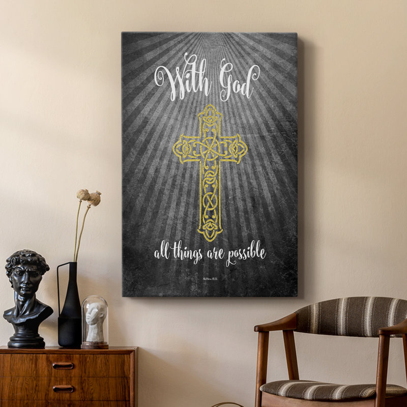 With God Gold -Custom Wrapped Gallery Cavas, 36" H x 24" W