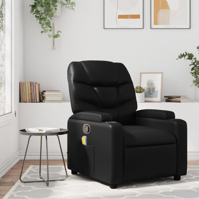  Massage Recliner Chair Black Faux Leather, Metal, Plywood Single