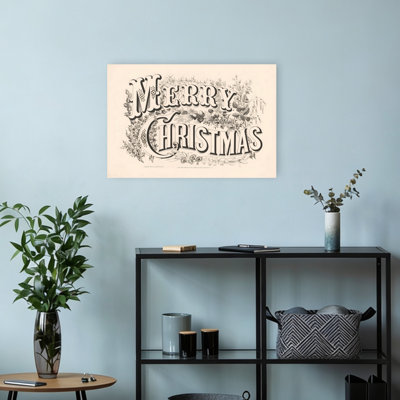 Reproduction d'art mural rétro rétro «Merry Christmas Classic Elegant Nature Winter»