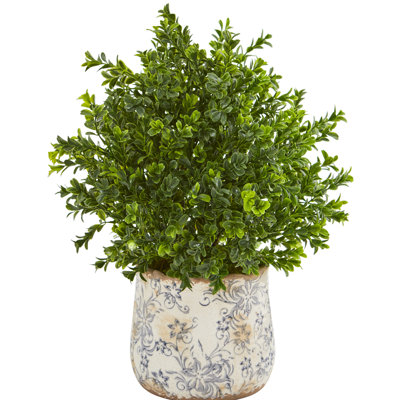 18'' Faux Foliage Grass in Ceramic Decorative Vase
