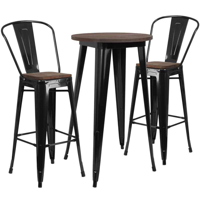 Modern "X" Back Metal Restaurant Chairs (Set of 2) (Set of 2), Black