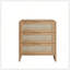 Table de chevet courbée en rotin avec 3 tiroirs pour la chambre à coucher-1185643594-1185643597