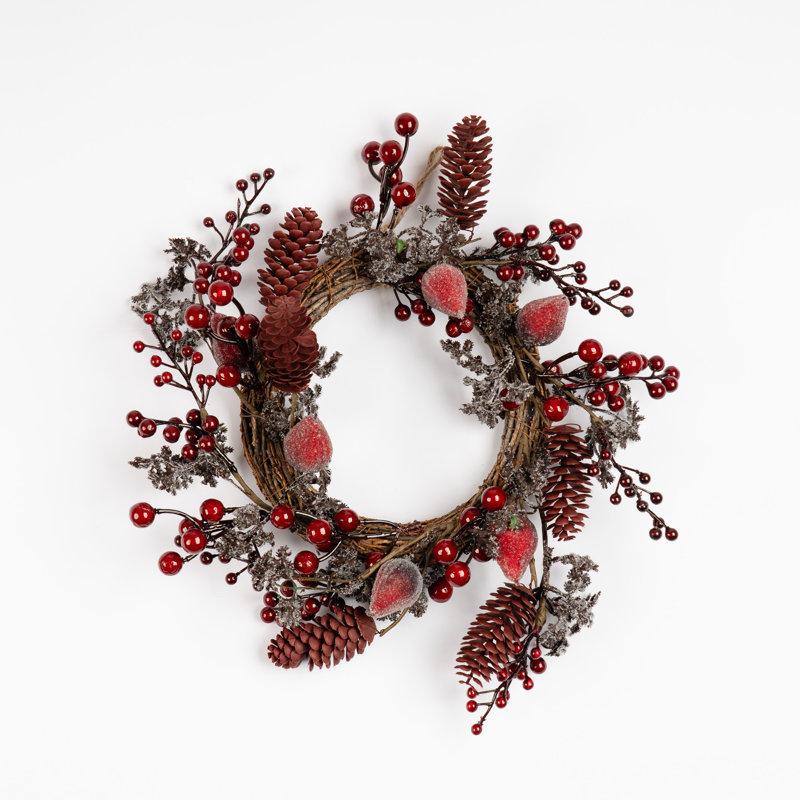 35cm Artificial Berry and Pine Cone Wreath