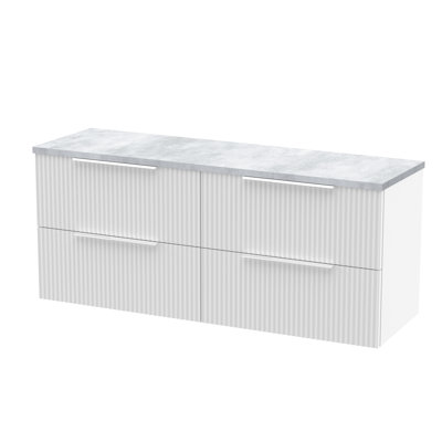 Fluted 121.5 mm Double Bathroom Vanity Base