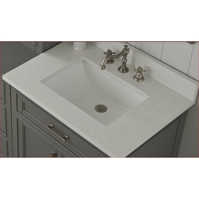 Ensemble de meuble-lavabo simple 30 po Arruda, Nickel brossé, Gris