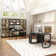 Black Office/Study Combination Set(Including Computer Desk,Writing Desk,Combination Bookcase)