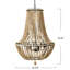 Lustre en perles de bois drapé-1290224951
