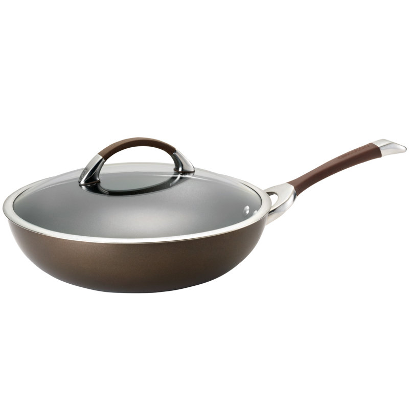 Circulon Symmetry 12-Inch Chocolate Nonstick Aluminum Pan with Lid