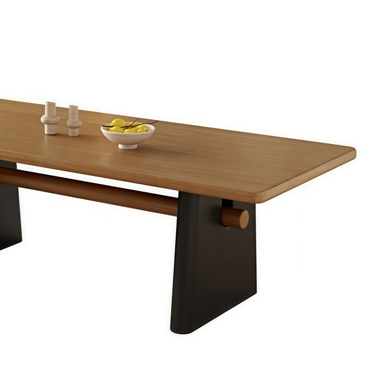 Tables de salle à manger rectangulaires modernes en bois massif, H 29,50 po x L 86,60 po x l 35,40 po