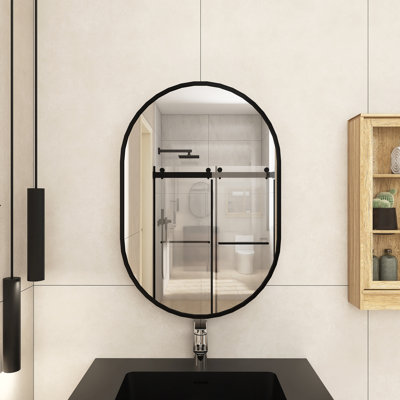 Armoire à pharmacie encastrée ou à fixation en surface avec porte en miroir