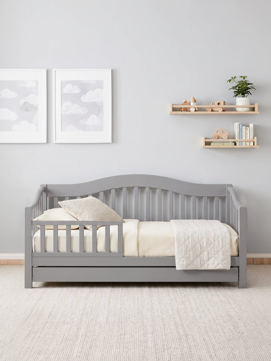Gray toddler bed