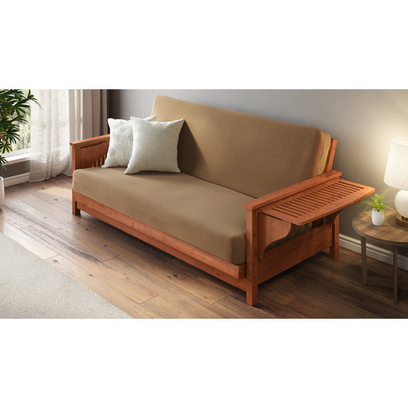 Futon Frame, Warm Cherry, 38" H x 80.25" W x 37" D