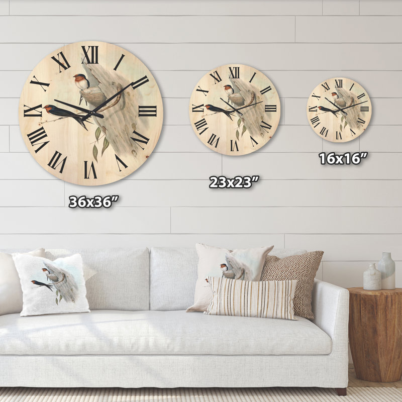 Horloge murale australienne en bois II, Très grand