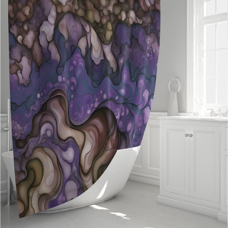 Rideau de douche abstrait, H 72 po x l 70 po