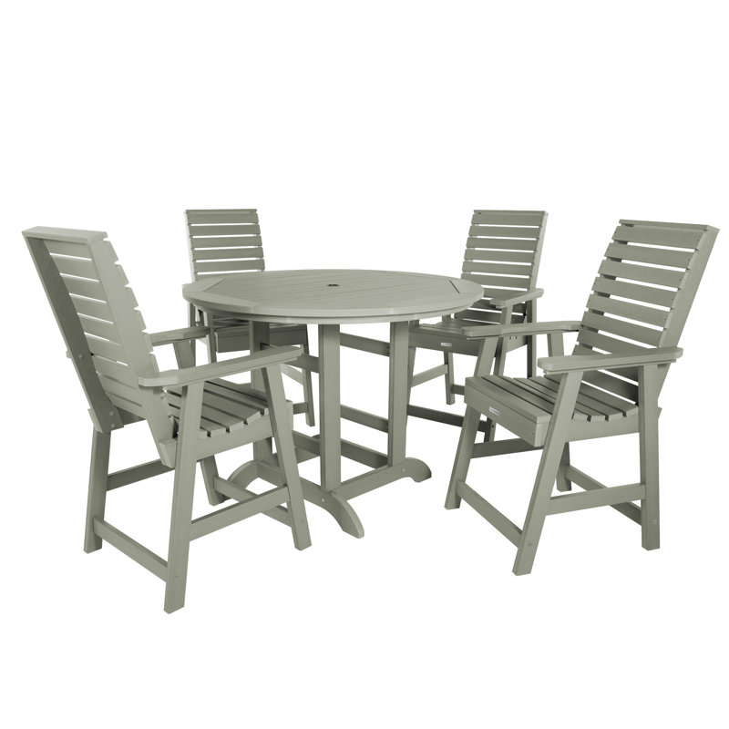 Ensemble de salle à manger d'extérieur 5 pièces 48 po Midwest, Eucalyptus, L 62,5 po x l 62,5 po x H 43,3 po