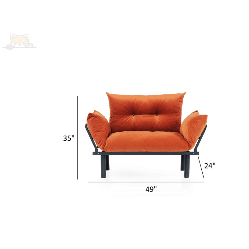 Causeuse Libbyann, Velours orange