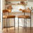 Brown Modern Bar Stools Set of 2, 24 Inch Faux Leather Counter Stools with Curved Backrest, Counter Height Bar Stool for Kitchen Island-1366434812-1366434815