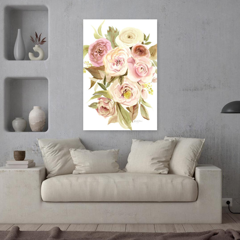 Roses abondantes, art floral contemporain, H 36 po x l 24 po