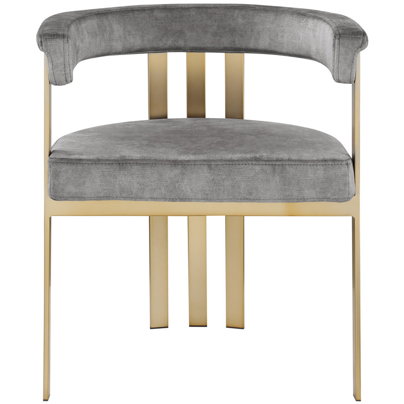 Fauteuil en velours Marcello, Velours gris