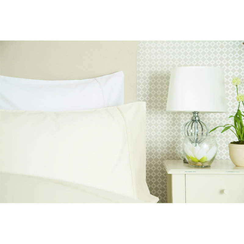 600 TC 100% Cotton Range Sateen Housewife Pillow Case, Ivory