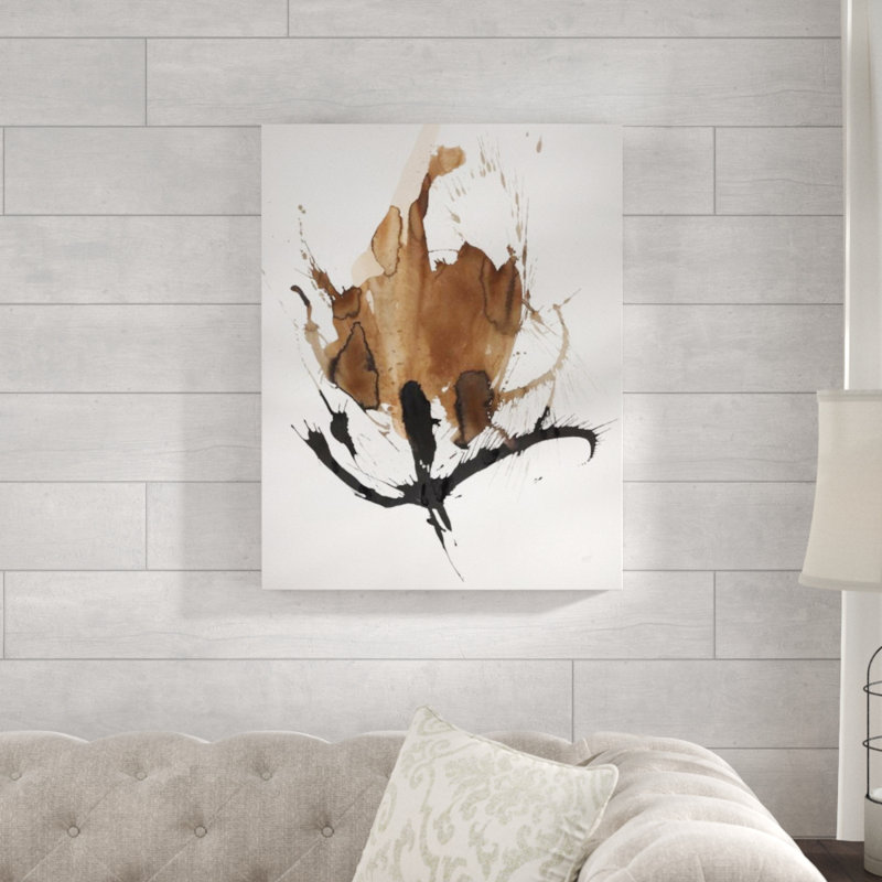 «Sepia Florals II» par Paul Ngo - Impression sur toile, Couche de verre, H 31 po x l 24 po x P 1,5 po