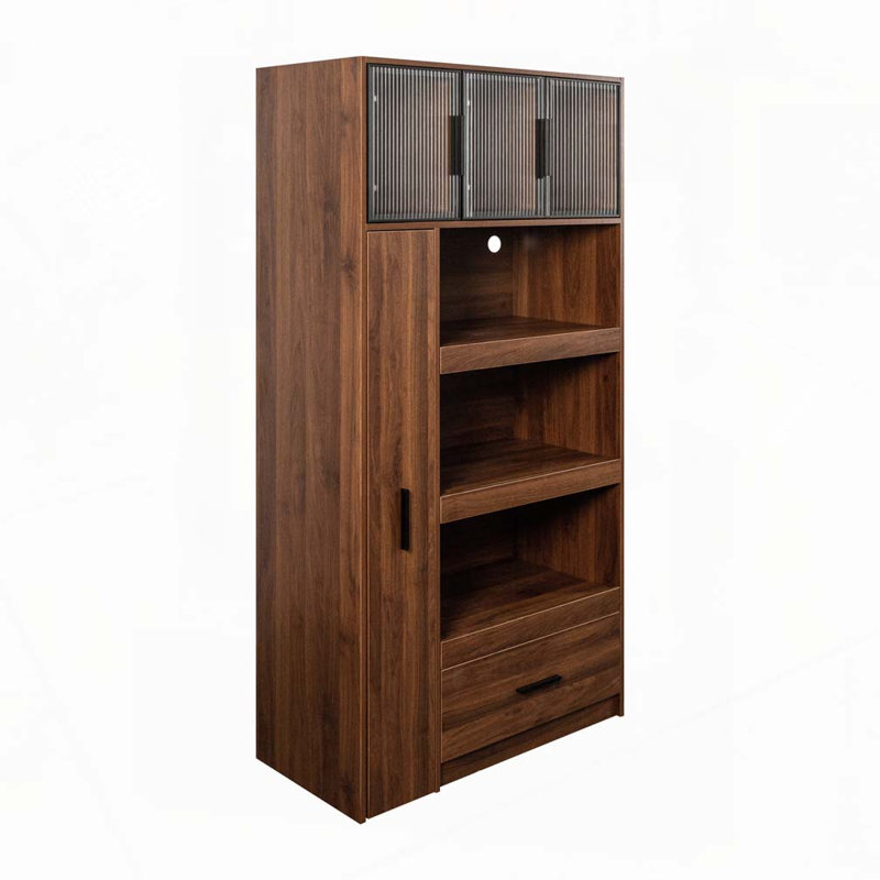 Armoire de cuisine de 70,87 po de hauteur avec tablette de rangement coulissante à plusieurs niveaux, 1 tiroir