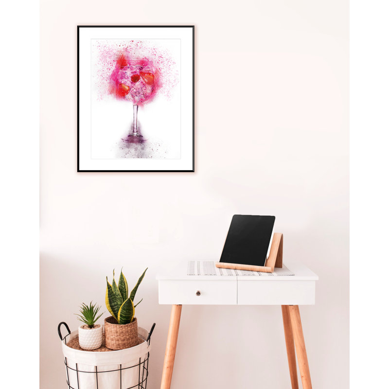 Pink Gin Glass - Single Picture Frame Print