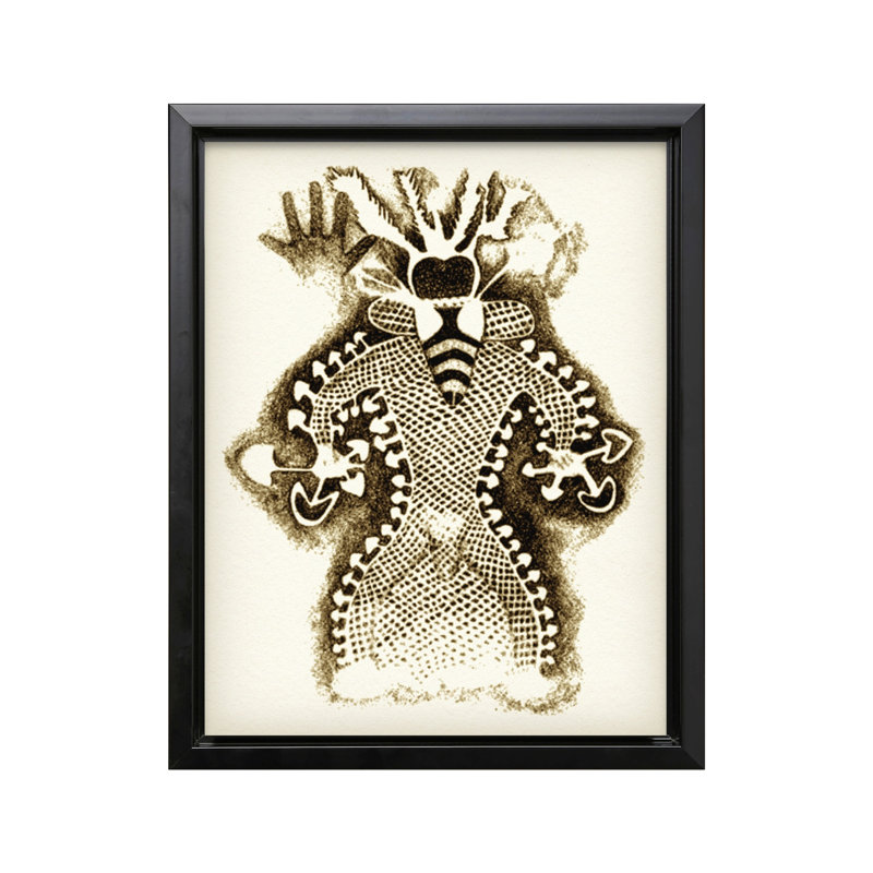 Figurine champignon Tassili, Cadre noir, Canevas, H 12 po x l 16 po