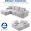 Canapé d'angle Cloud Couch avec 1 méridienne, 1 siège central, 1 siège latéral, rembourrage en mousse D30 à haute compression, revêtement en velours côtelé, gris-245354788