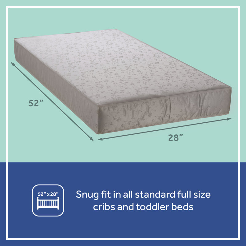 Sealy Baby 2-Cool 2 Stage Waterproof Baby Crib Mattress & Toddler Mattress, GREENGUARD GOLD Certified, Non Toxic, Made in USA, 52" x 28"