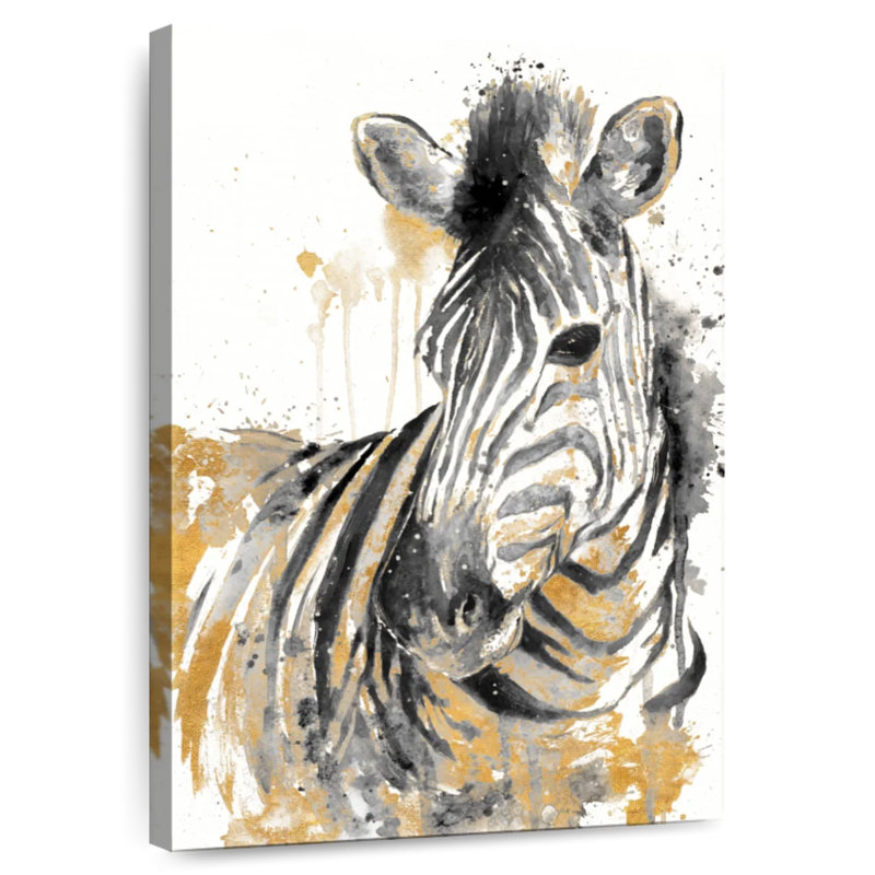 Brampt Water Zebra With Gold, 51" H x 34" W
