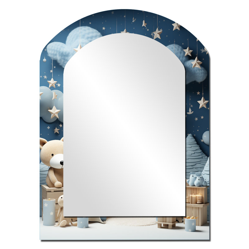 Décoration de miroir d'enfant pour chambre d'enfant Starry Night I - arche bleue, 34 po x 25 po
