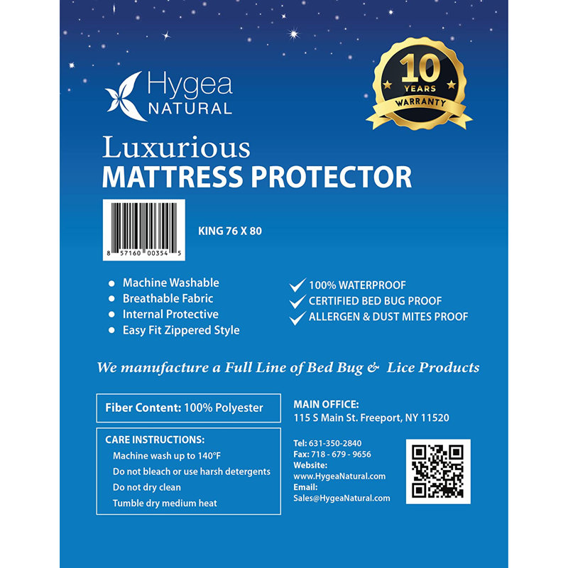 Housse de matelas Hygea Natural Luxurious, Très grand