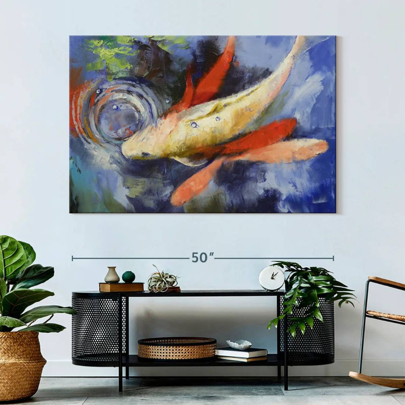 Koi And Water Ripples, 34" H x 51" W