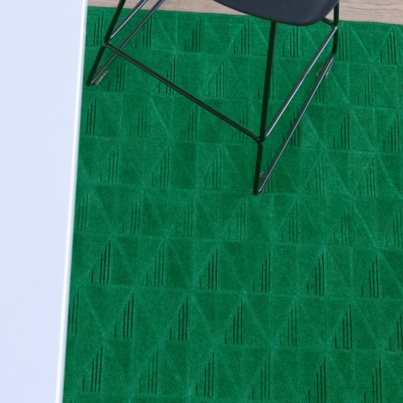 Geometric Area Rug in Green/Black, Runner 2'7" x 13'1"