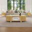 Table basse ovale cannelée avec rangement pour le salon, bois d'hévéa massif, 1 tablette et 2 portes de rangement ouvertes, naturel, 47 po-1770599487